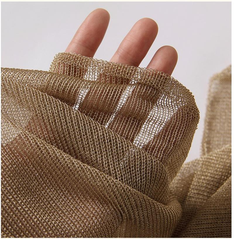 Crystal Mesh Fabric - Dzianina metalowe z teksturą lekka sukienka