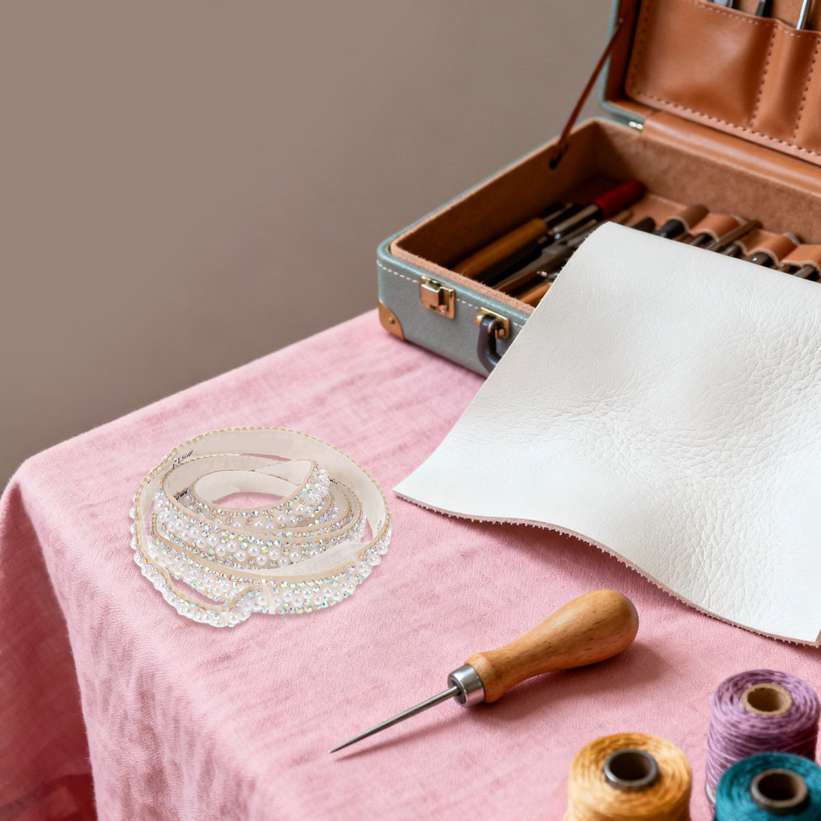 Embellishment Glue Craft - 5 rolek ozdobnej taśmy z kryształkami