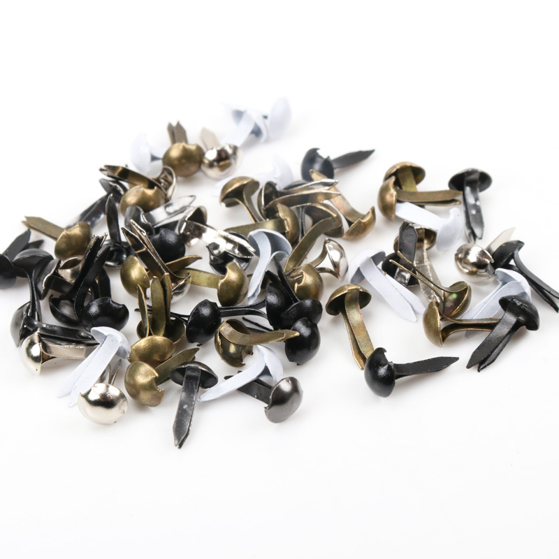 Embellishments For Scrapbooking - 100 sztuk mieszane okrągłe metalowe szpilki