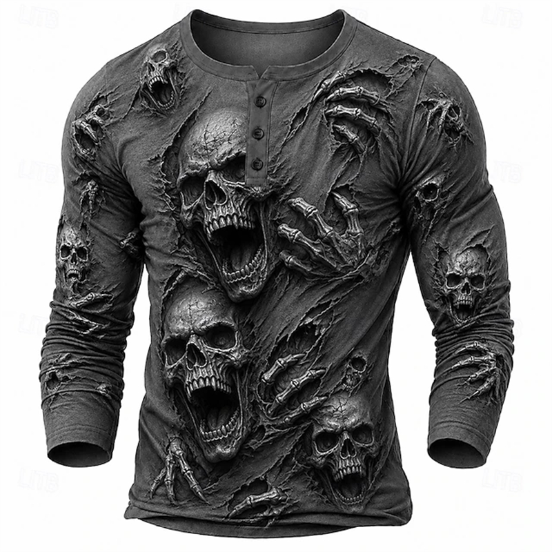 Embellish Knit - Męska koszulka z długim rękawem w