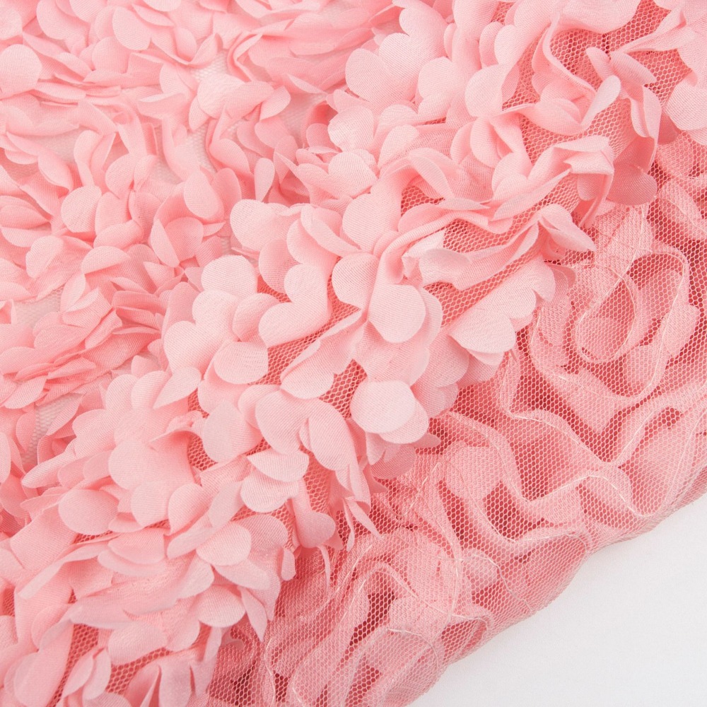 Różowa, haftowana koronka z si – Crystal Mesh Fabric recenzja i cena