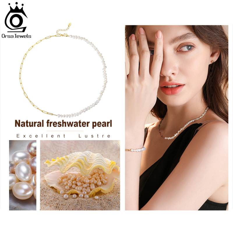 ORSA JEWELS Naszyjnik z półper – Pearl Trim Chain recenzja i cena